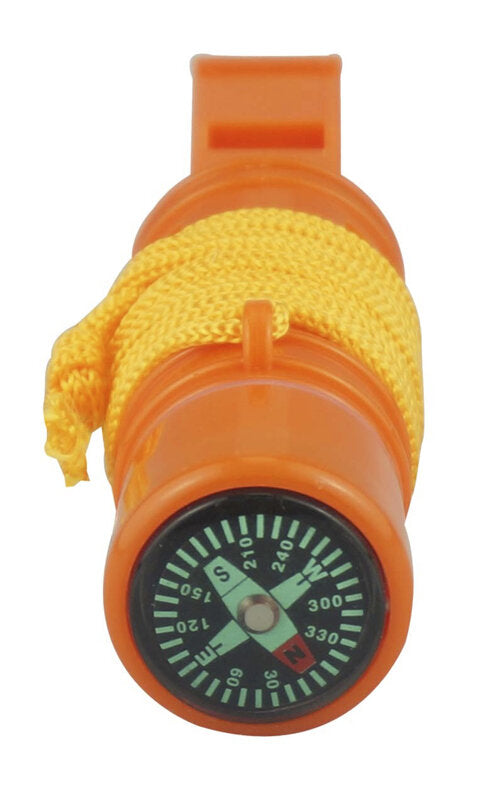 5-IN-1 Orange Survival Whistle with Lanyard