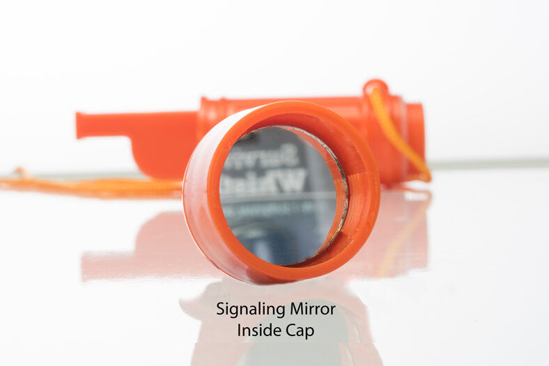 5-IN-1 Orange Survival Whistle with Lanyard