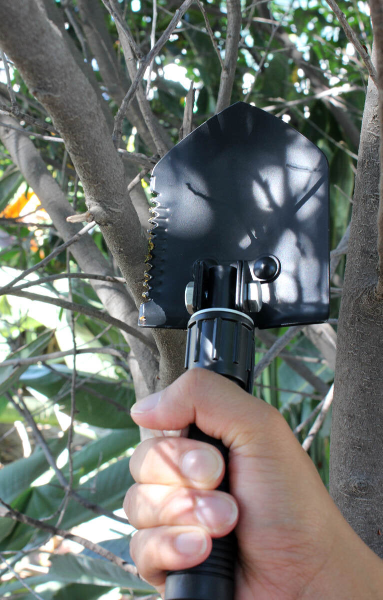 3-IN-1 Folding Gold Prospecting Pick with Shovel, Saw and Carrying Case