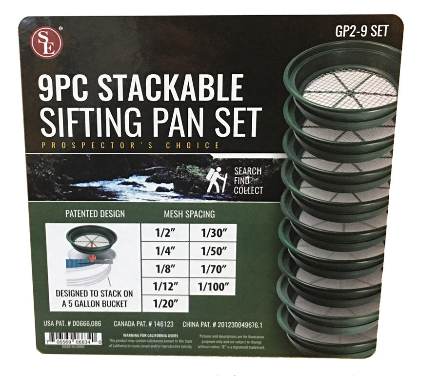 9pc Sifting Pan Set (1/2" - 1/100")