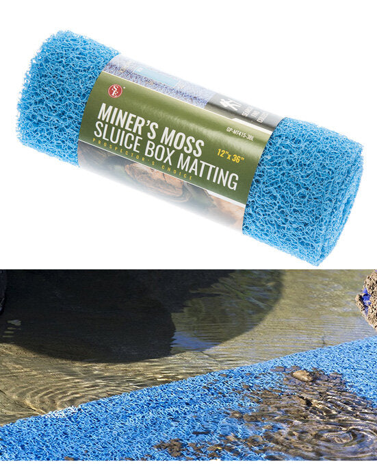 Miner's Moss, Sluice Box Matting, 36" x 12" - Blue