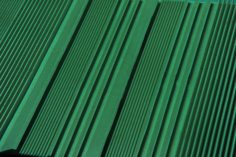 27" x 10" Trimmable Riffled TPR Sluice Box Matting - Green