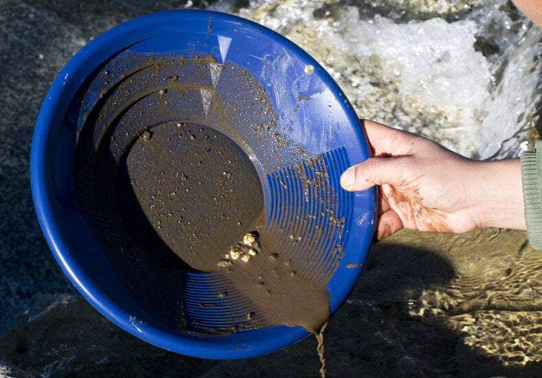 12" Blue Dual Riffle Gold Pan