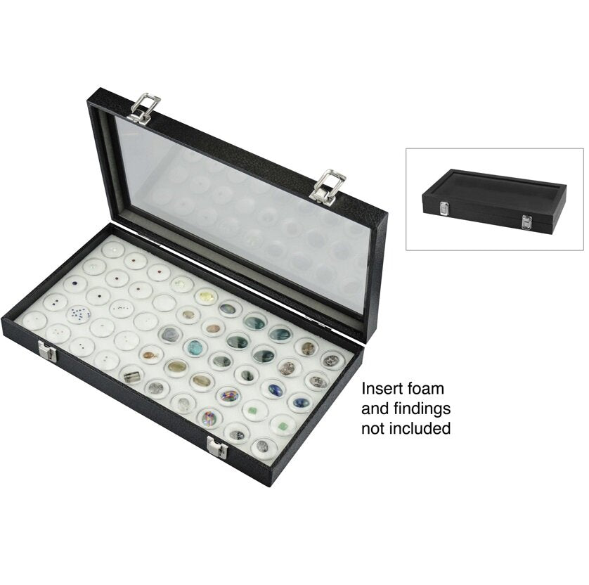 Glass Top Jewelry Display Box with Metal Latch (Fits 36pc & 24pc Gem Holders)