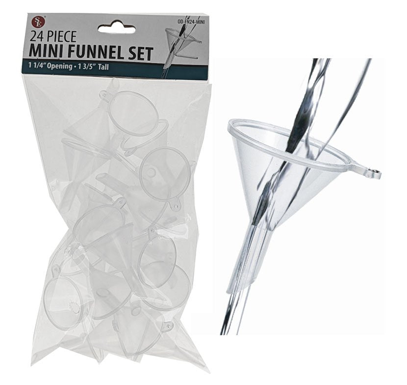 Small Plastic Funnels 24 Pack