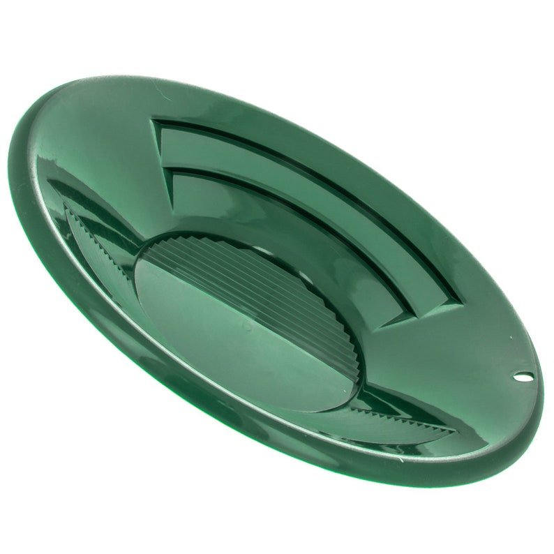 10" Triple Riffles Green Plastic Gold Pan