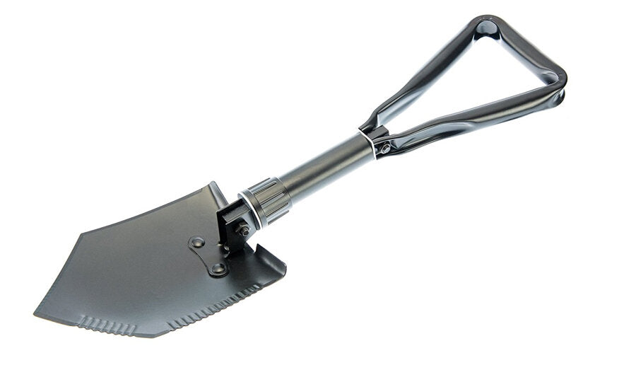 23" Premium Quality Black Tri-Fold Serrated Shovel w Carry Case