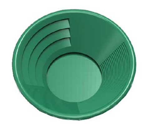 Dual Riffle Gold Pan (Green and Black - 8" to 14" Sizes)