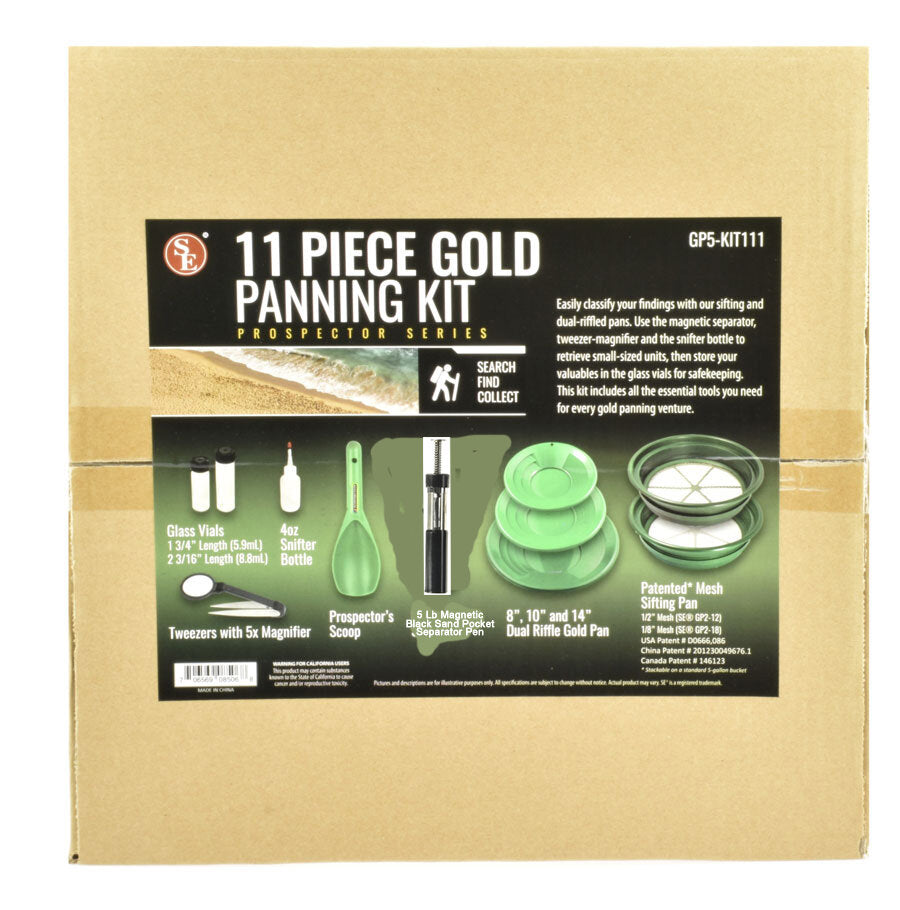 Make Your Own Gold Bars GP5-KIT111 Prospecting Mining Panning Kit 2  Classifiers 3 Gold Pans - 11 Piece