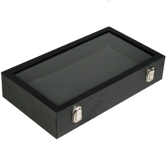 Glass Top Jewelry Display Box with Metal Latch (Fits 50pc Gem Holders)