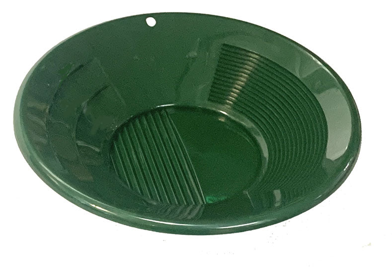 10" Tripple Riffles Green Plastic Gold Pan